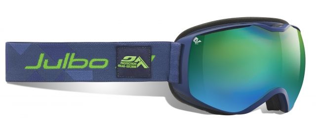 Julbo JULBO Quantum Ski Goggles,Dark Blue/Green,Orange Cat 3 Lenses w/Green Flash, Large 73712125