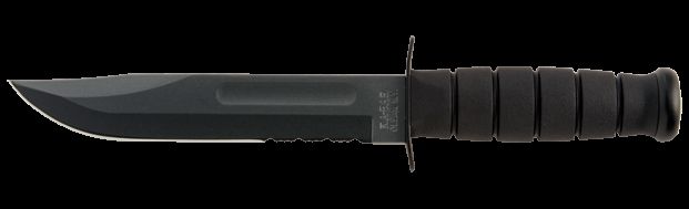 KA-BAR Knives KA-BAR Full Size KA-BAR Knife, USA, Combo Edge, Kraton Handle, Blk Lther Sheath KB1212