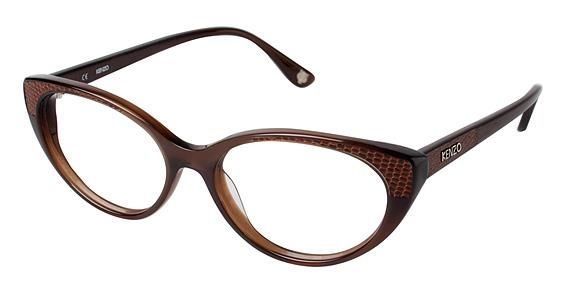 Kenzo Kenzo 2220 Single Vision Prescription Eyeglasses - Frame BROWN KZ222003