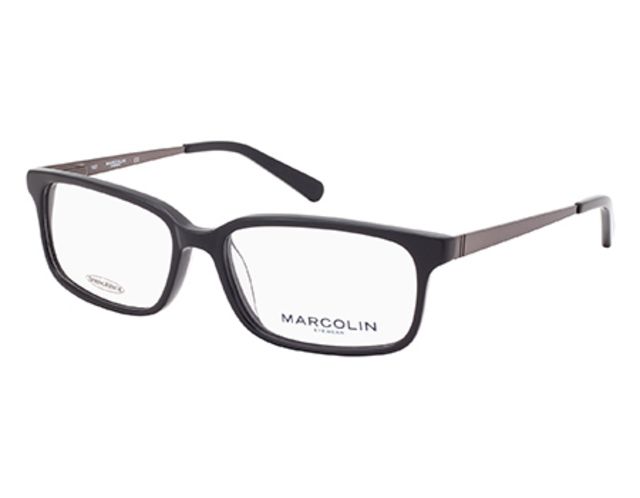 Marcolin Marcolin MA6815 Single Vision Prescription Eyeglasses - Shiny Black Frame, 54 mm Lens Diameter MA681554001