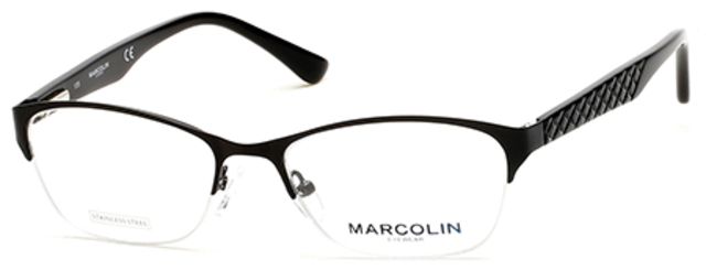 Marcolin Marcolin MA7331 Progressive Prescription Eyeglasses - Matte Black Frame, 52 mm Lens Diameter MA733152002