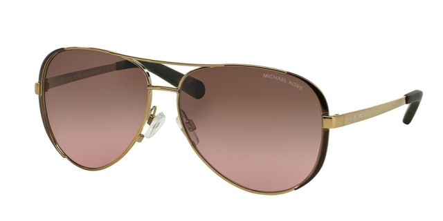 Michael Kors Michael Kors CHELSEA MK5004 Single Vision Prescription Sunglasses MK5004-101414-59 - Lens Diameter 59 mm, Frame Color Gold/Dark Chocolate Brown