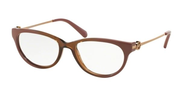 Michael Kors Michael Kors COURMAYEUR MK8003 Single Vision Prescription Eyeglasses 3008-51 - Brown/Rio Coral Ombre Frame