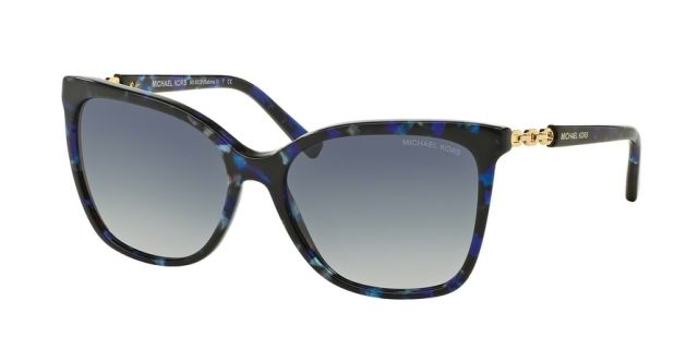 Michael Kors Michael Kors MK 6029 MK6029 Single Vision Prescription Sunglasses MK6029-31094L-56 - Lens Diameter 56 mm, Frame Color Blue Tortoise/gold