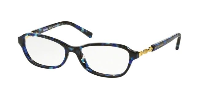 Michael Kors Michael Kors SABINA V MK8019 Single Vision Prescription Eyeglasses 3109-51 - Blue Tortoise/gold Frame