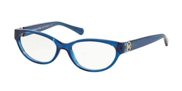 Michael Kors Michael Kors TABITHA VII MK8017 Single Vision Prescription Eyeglasses 3105-52 - Navy/blue Glitter Frame