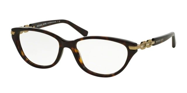 Michael Kors Michael Kors ZERMATT MK4020B Single Vision Prescription Eyeglasses 3006-52 - Dk Tortoise Frame