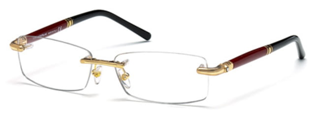 Mont Blanc Mont Blanc MB0474 Single Vision Prescription Eyeglasses - Shiny Endura Gold Frame, 57 mm Lens Diameter MB047457030