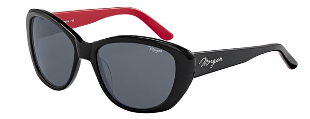 Morgan Morgan 207160 Single Vision Prescription Sunglasses, Red Frame, Black Lens-207160-6101SV