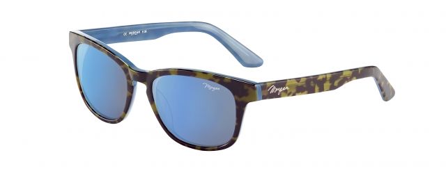 Morgan Morgan 207173 Single Vision Prescription Sunglasses, Brown Frame, Grey-Brown Uni With Skyblue Mirror Lens-207173-6906SV
