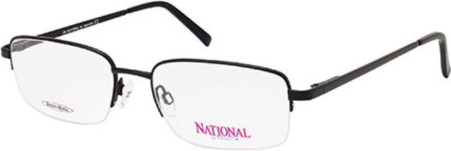 National National NA0302 Single Vision Prescription Eyeglasses NA030252002 - Lens Diameter 52 mm, Frame Color Matte Black