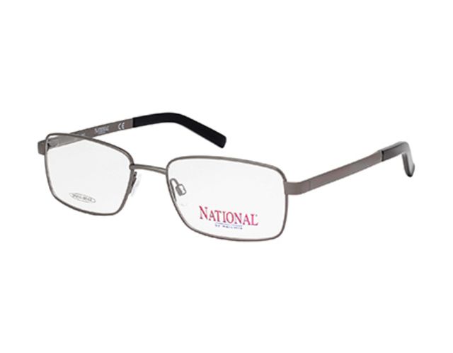 National National NA0327 Progressive Prescription Eyeglasses - Shiny Gun Metal Frame, 54 mm Lens Diameter NA032754008