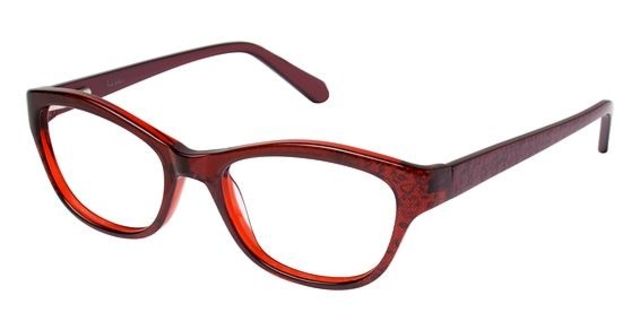 Nicole Miller Nicole Miller Cabrini Single Vision Prescription Eyeglasses - Frame BERRY, Size 49/17mm NMCABRINI02