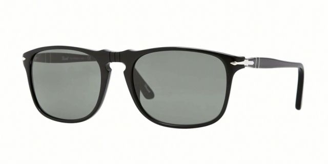 Persol Persol PO3059S Single Vision Prescription Sunglasses PO3059S-95-31-54 - Lens Diameter 54 mm, Frame Color Black