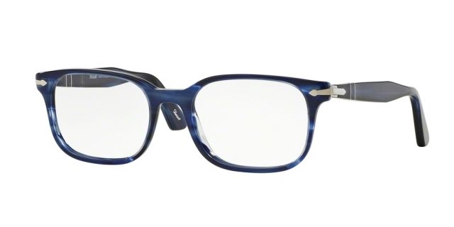 Persol Persol PO3118V Single Vision Prescription Eyeglasses 943-51 - Stripped Blue Frame