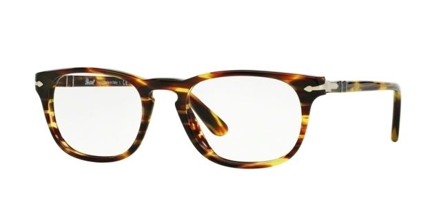 Persol Persol PO3121V Progressive Prescription Eyeglasses 938-50 - Green Striped Brown Frame