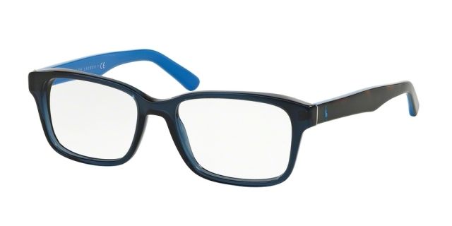 Polo Polo PH2141 Progressive Prescription Eyeglasses 5563-53 - Trasparent Blue Frame