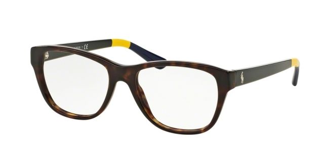 Polo Polo PH2148 Single Vision Prescription Eyeglasses 5574-51 - Shiny Dark Havana Frame