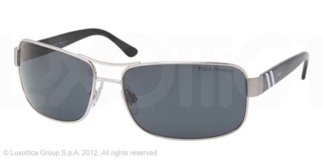 Polo Polo PH3070 Single Vision Prescription Sunglasses PH3070-900181-64 - Lens Diameter 64 mm, Frame Color Shiny Silver