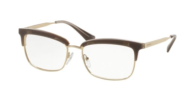 Prada Prada CINEMA' PR08SV Single Vision Prescription Eyeglasses UED1O1-53 - Opal Brown/beige/opal Brown Frame