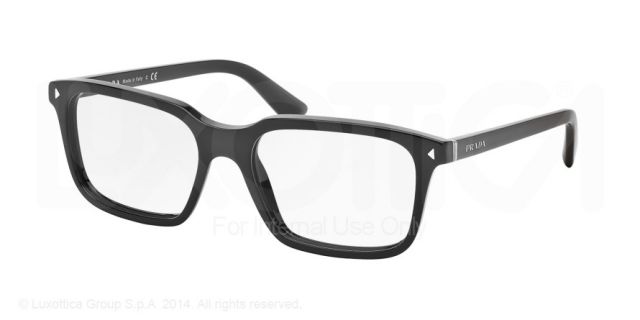 Prada Prada JOURNAL PR04RV Progressive Prescription Eyeglasses 1AB1O1-52 - Black Frame