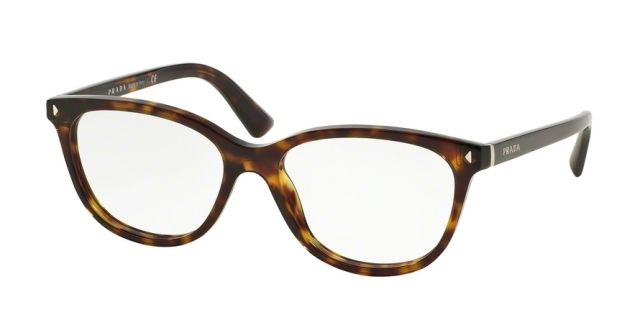Prada Prada JOURNAL PR14RV Single Vision Prescription Eyeglasses 2AU1O1-52 - Havana Frame