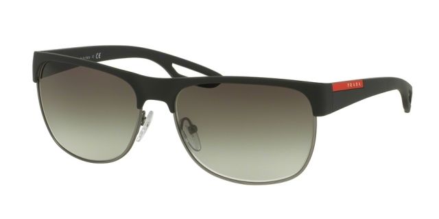 Prada Prada LJ SILVER PS57QS Progressive Prescription Sunglasses PS57QS-DG00A7-58 - Lens Diameter 58 mm, Frame Color Black Rubber