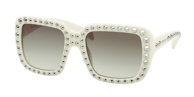 Prada Prada ORNATE PR30QS Single Vision Prescription Sunglasses PR30QS-7S30A7-56 - Lens Diameter 56 mm, Frame Color Ivory