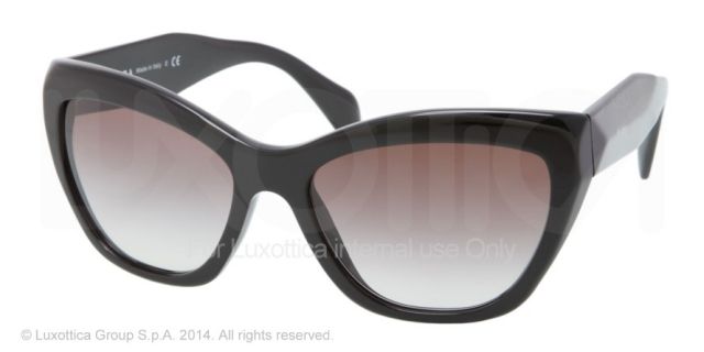 Prada Prada POEME PR02QS Single Vision Prescription Sunglasses PR02QS-1AB0A7-56 - Lens Diameter 56 mm, Frame Color Black