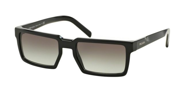 Prada Prada PR03SSF Progressive Prescription Sunglasses PR03SSF-1AB0A7-54 - Lens Diameter 54 mm, Frame Color Black