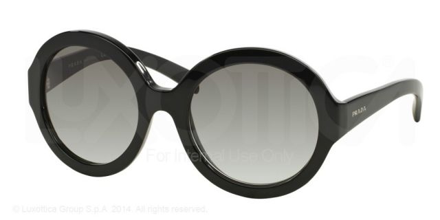 Prada Prada PR06RS Single Vision Prescription Sunglasses PR06RS-1AB0A7-56 - Lens Diameter 56 mm, Frame Color Black
