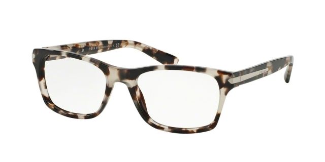 Prada Prada PR16SV Progressive Prescription Eyeglasses UAO1O1-52 - Spotted Opal Brown Frame