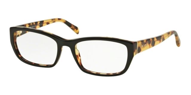 Prada Prada PR18OV Progressive Prescription Eyeglasses NAI1O1-54 - Top Black/Medium Havana Frame