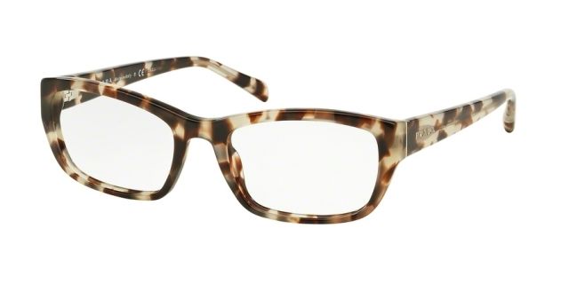 Prada Prada PR18OV Progressive Prescription Eyeglasses UAO1O1-54 - Spotted Opal Brown Frame