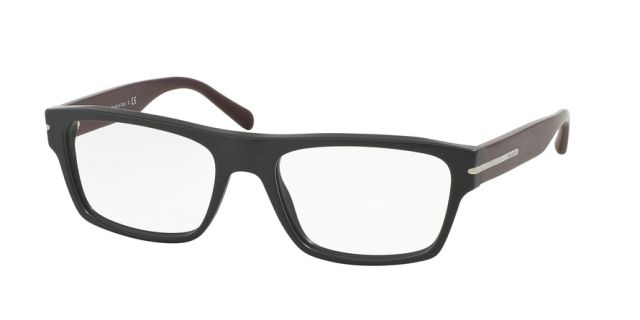 Prada Prada PR18RV Single Vision Prescription Eyeglasses TV41O1-53 - Matte Brushed Grey Frame