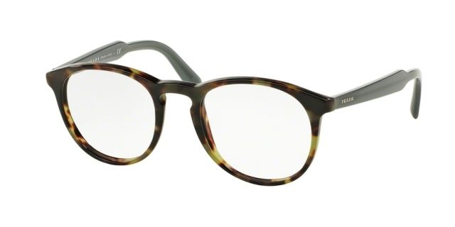 Prada Prada PR19SV Single Vision Prescription Eyeglasses LAB1O1-48 - Top Black/matte Tortoise Frame