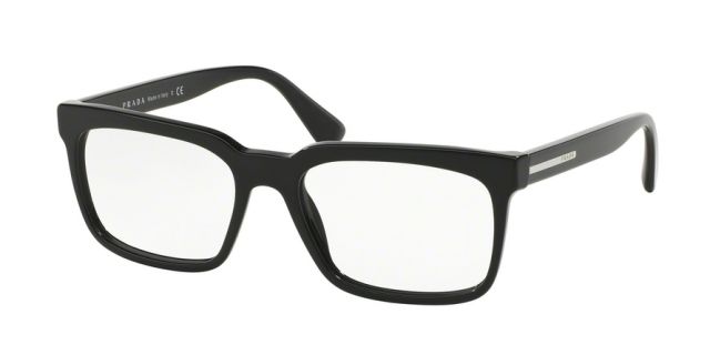 Prada Prada PR28RV Single Vision Prescription Eyeglasses 1AB1O1-56 - Black Frame