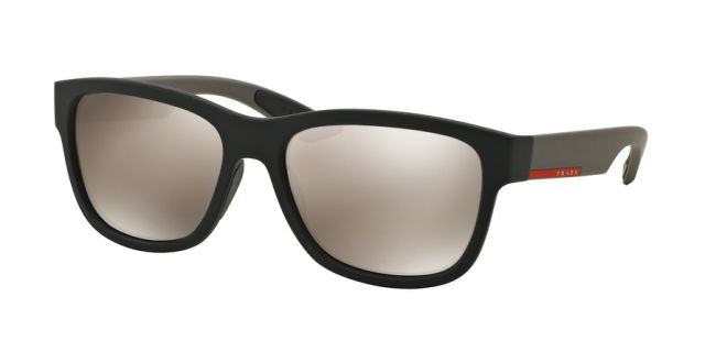 Prada Prada PS03QS Single Vision Prescription Sunglasses PS03QS-DG01C0-57 - Lens Diameter 57 mm, Frame Color Black Rubber