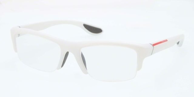 Prada Prada PS04EV Single Vision Prescription Eyeglasses SMD1O1-53 - Metallized White Demi Shiny Frame