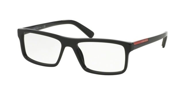 Prada Prada PS04GV Single Vision Prescription Eyeglasses 1AB1O1-53 - Black Frame