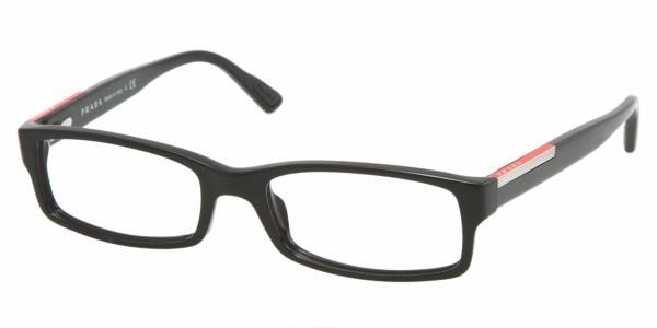 Prada Prada Linea Rosa PS10AV SV Prescription Eyeglasses - Black Frame / 54 mm Prescription Lenses, 1AB1O1-5417