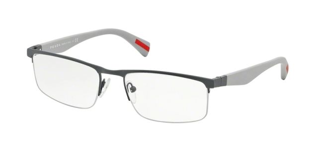 Prada Prada PS52FV Single Vision Prescription Eyeglasses TFZ1O1-52 - Grey Rubber Frame