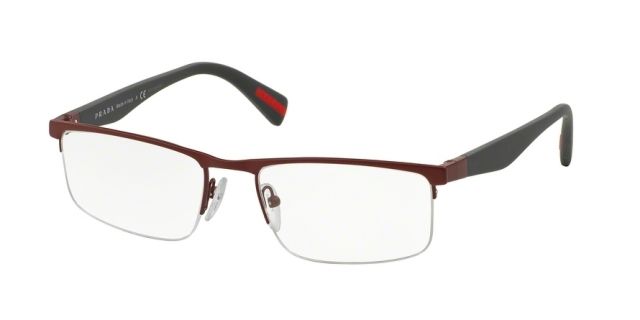Prada Prada PS52FV Progressive Prescription Eyeglasses TWM1O1-52 - Bordeaux Rubber Frame