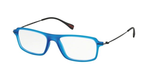 Prada Prada RED FEATHER PS03FV Progressive Prescription Eyeglasses TIU1O1-53 - Azure Rubber Frame