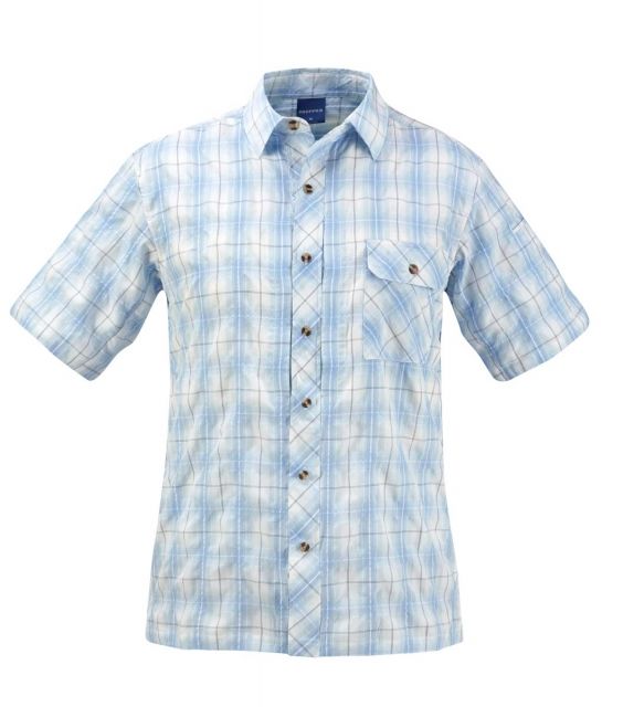 Propper PROPPER Covert Mens Plaid Button Up Shirt, Light Blue Plaid, XL F53520V467XL