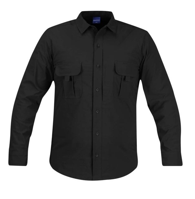 Propper PROPPER Summerweight Tactical Mens Long Sleeve Shirt, Black, L-L F53463C001L3