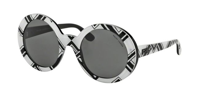 Ralph Lauren Ralph Lauren RL8126 Progressive Prescription Sunglasses RL8126-548487-51 - Lens Diameter 51 mm, Frame Color Greek Black On White