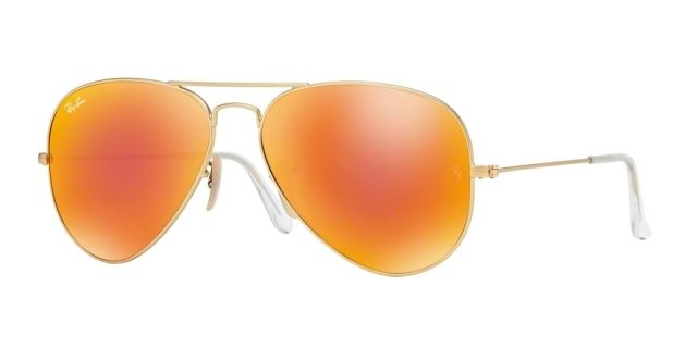 Ray-Ban Ray-Ban Aviator Large Metal Bifocal Sunglasses RB3025 with Lined Bi-Focal Rx Prescription Lenses RB3025-112-69-62 - Lens Diameter 62 mm, Frame Color Matte Gold