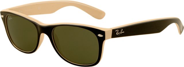Ray-Ban Ray-Ban New Wayfarer Bifocal Sunglasses RB2132 with Lined Bi-Focal Rx Prescription Lenses RB2132-875-5218 - Lens Diameter 52 mm, Frame Color Black Beige