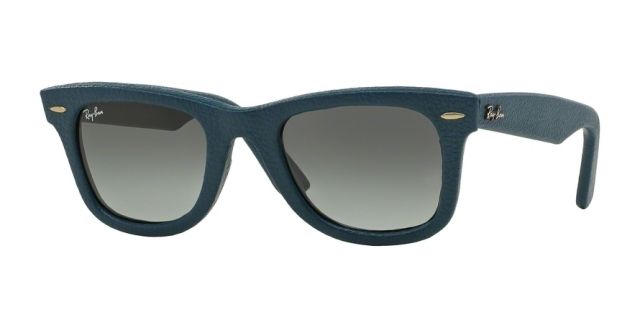 Ray-Ban Ray-Ban ORIGINAL WAYFARER RB2140QM Single Vision Prescription Sunglasses RB2140QM-116871-50 - Lens Diameter 50 mm, Frame Color Used Leather Blue
